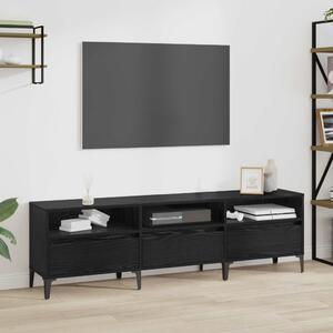 TV szekrény Fekete tölgy 150 x 30 x 45 cm Műszaki fa és vas