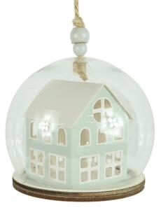 Karácsonyi dísz TINNY HOUSE 8 cm, világoszöld