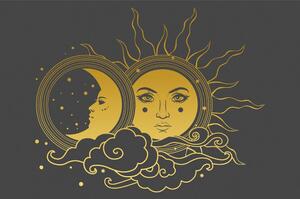 Tapéta a nap és a hold harmóniája