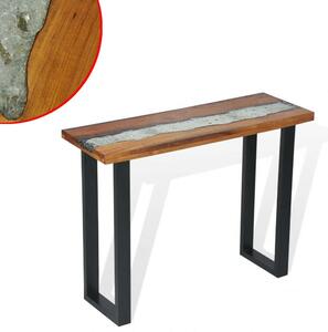 Teakfa Konzolasztal - Modern Ipari Dizájn - 100x35x75 cm