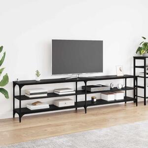 TV szekrény 200 x 30 x 50 cm Fekete tölgy Műszaki fa és vas