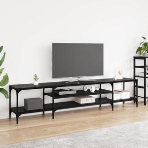 TV szekrény Fekete tölgy 201 x 35 x 45 cm Műszaki fa és vas
