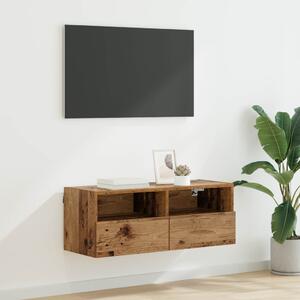 TV Fali Szekrény 80 x 30 x 30 cm Öreg fa Szerelt Fa