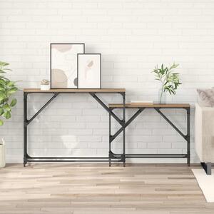 Konzolasztal 2 db Artisan tölgy 100 x 28 x 75 cm Szerelt Fa