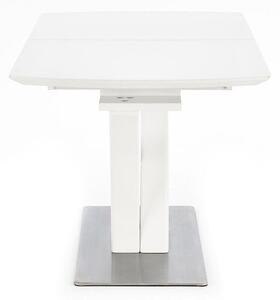 Asztal Houston 657, Fehér, 75x80x140cm, Hosszabbíthatóság, Közepes sűrűségű farostlemez, Edzett üveg, Közepes sűrűségű farostlemez, Fém