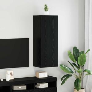 TV Fali Szekrény 40,5 x 30 x 102 cm Fekete tölgy Szerelt Fa