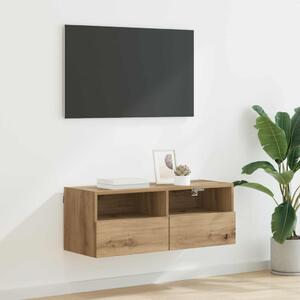 TV Fali Szekrény 80 x 30 x 30 cm Artisan tölgy Szerelt Fa