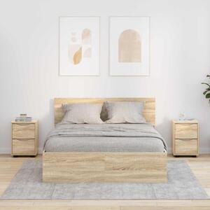 Éjjeliszekrények 2 db Sonoma tölgy 30,5 x 30 x 43 cm Szerelt Fa