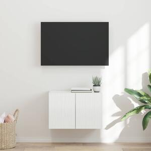 TV Fali Szekrény 59,5 x 31 x 40 cm Magas Fényű Fehér Szerelt Fa