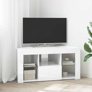 Sarok LED TV szekrény 100 x 40 x 50 cm Magas fényű Fehér