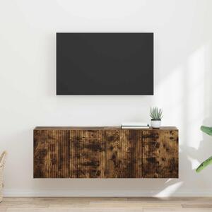 TV Fali Szekrény 2 db Füstölt tölgy Szerelt Fa