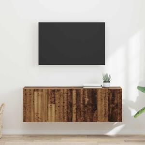 TV Fali Szekrény 2 db Öreg fa Szerelt Fa