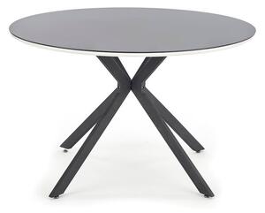Asztal Houston 753Fehér, Fekete, 76cm, Edzett üveg, Közepes sűrűségű farostlemez, Fém