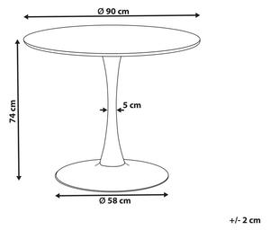 Kerek Világos Fa és Fekete Étkezőasztal ⌀ 90 cm BOCA