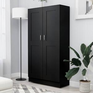 Fekete szerelt fa könyvszekrény 82,5 x 30,5 x 150 cm