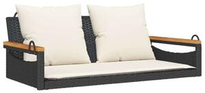 VidaXL Függőágy - Polyrattan - Fekete - 109x62x40cm