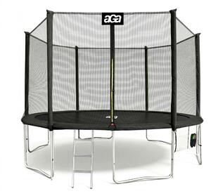 Aga SPORT PRO Trambulin 430 cm Fekete + védőháló + létra + cipőtartó zseb