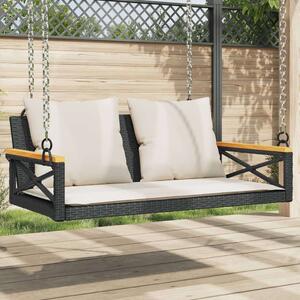 VidaXL Függőágy - Polyrattan - Fekete - 109x62x40 cm