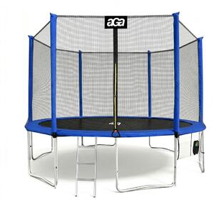 Aga SPORT PRO Trambulin 400 cm Kék + védőháló + létra + cipőtartó zseb
