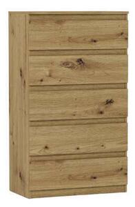 Comoda cu 5 sertare - R5 - stejar artizanal