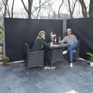 Bewello kétoldalú belátásgátló, Professzionális szélvédő, dupla árnyékoló oldalsó napellenző 2x 300 cm x 150 cm antracit