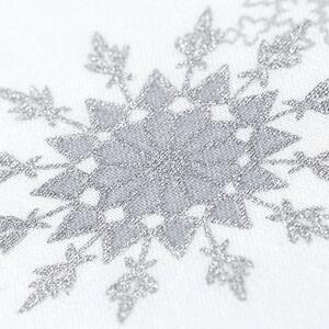 Goldea exclusive karácsonyi pamut párnahuzat - ezüst hópihék fehér alapon 45 x 45 cm