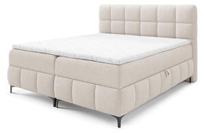 ZOPHIE ágyneműtartós kárpitozott boxspring ágy 140x200 - fehér