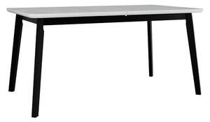 Asztal Victorville 185, Fekete, Fehér, 75x90x160cm, Hosszabbíthatóság, Közepes sűrűségű farostlemez, Váz anyaga, Részben összeszerelt, Bükkfa