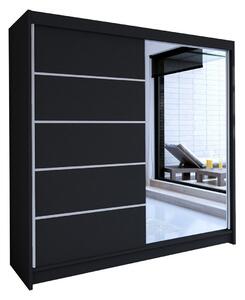 Gardróbszekrény Closico Cavaris III, Laminált forgácslap, 215x180x58cm, Fekete