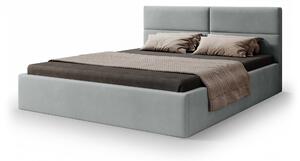 CONTI Slim kárpitozott franciaágy ágyneműtartóval 140x200 - világosszürke