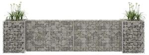 H alakú acéldrót virágtartó gabion 260 x 40 x 60 cm