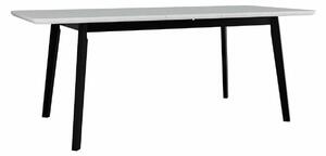 Asztal Victorville 185, Fehér, Fekete, 75x90x160cm, Hosszabbíthatóság, Közepes sűrűségű farostlemez, Váz anyaga, Részben összeszerelt, Bükkfa