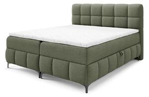 ZOPHIE ágyneműtartós kárpitozott boxspring ágy 180x200 - zöld
