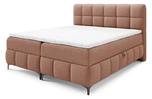 ZOPHIE kárpitozott boxspring ágy ágyneműtartóval 120x200 - téglavörös