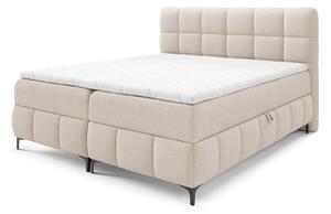 ZOPHIE kárpitozott boxspring ágy ágyneműtartóval 120x200 - krémszínű