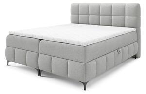 ZOPHIE kárpitozott boxspring ágy ágyneműtartóval 120x200 - világosszürke