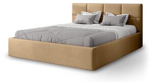 RINIMI Slim kárpitozott franciaágy ágyneműtartóval 160x200 - barna