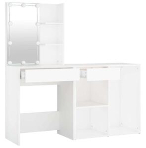 Fehér LED-es Sminkasztal Szekrény - 140cm
