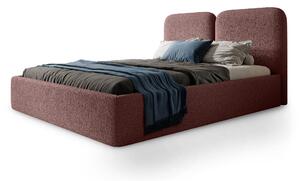 DESIO Slim kárpitozott ágyneműtartós franciaágy 180x200 - téglavörös