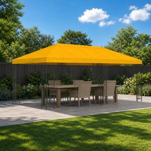 Kerti pavilon 6 x 3 m Sárga Poliészter és acél 190 gsm