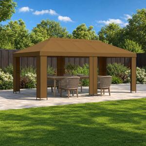 Kerti pavilon 6 x 3 m Tópszínű Poliészter és acél 190 gsm