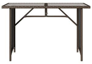 VidaXL Kertasztal - Polyrattan - Üveglap - 110x68x70 cm