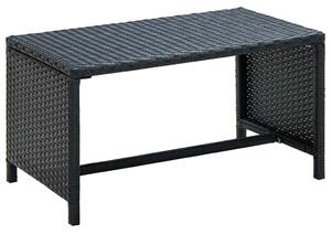 Fekete polyrattan dohányzóasztal 70 x 40 x 38 cm