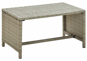 Bézs polyrattan dohányzóasztal 70 x 40 x 38 cm