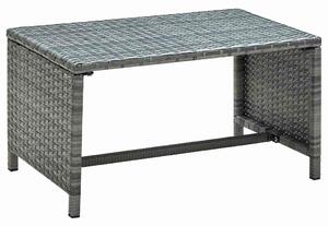 Antracitszürke polyrattan dohányzóasztal 70 x 40 x 38 cm