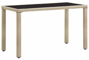 Bézs polyrattan kerti asztal 123 x 60 x 74 cm
