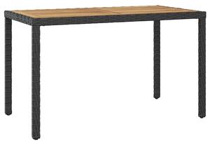 Fekete és barna tömör akácfa kerti asztal 123 x 60 x 74 cm