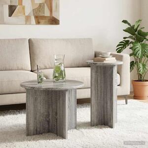 Kisasztal készlet 2 db Szürke Sonoma Ø 45 x 35 cm Szerelt Fa