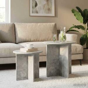 Kisasztal készlet 2 db Betonszürke Ø 45 x 45 cm Mérnöki fa