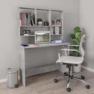 Betonszürke forgácslap íróasztal polcokkal 110 x 45 x 157 cm